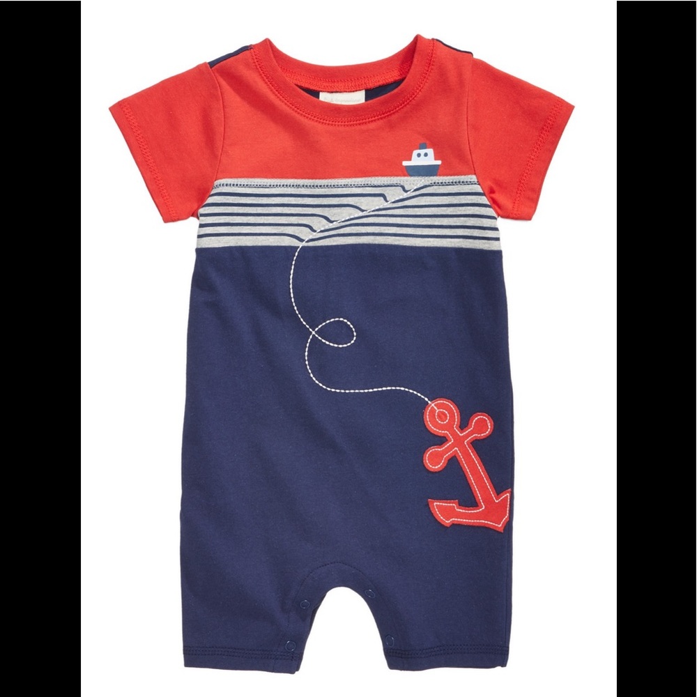 First Impressions Baby Boy Nautical Romper-12 MOS
